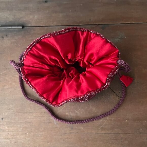 Vintage Beaded Drawstring Evening Bag - Picture 2 of 3